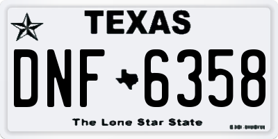 TX license plate DNF6358
