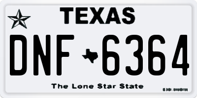 TX license plate DNF6364