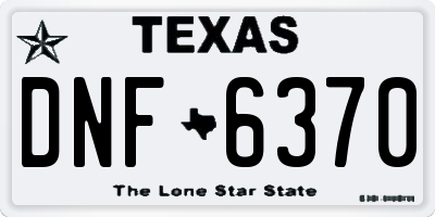 TX license plate DNF6370
