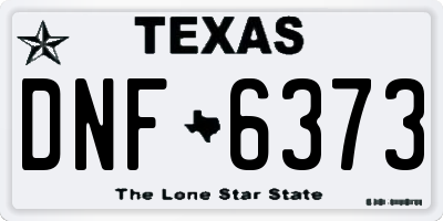 TX license plate DNF6373