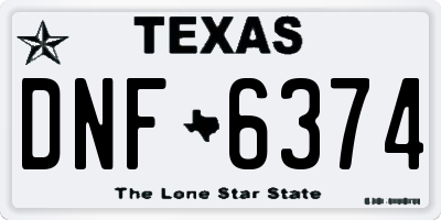 TX license plate DNF6374