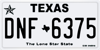 TX license plate DNF6375