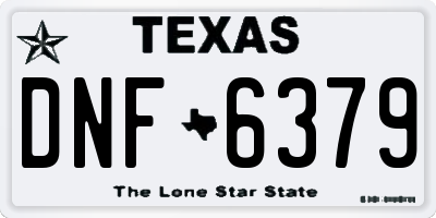 TX license plate DNF6379