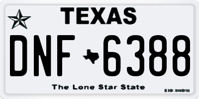 TX license plate DNF6388