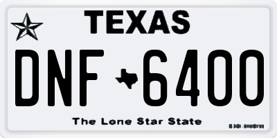 TX license plate DNF6400