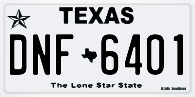 TX license plate DNF6401