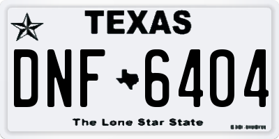 TX license plate DNF6404