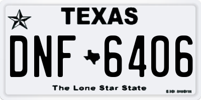 TX license plate DNF6406