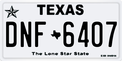 TX license plate DNF6407