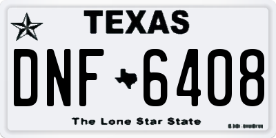 TX license plate DNF6408