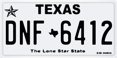 TX license plate DNF6412