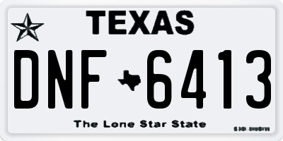 TX license plate DNF6413