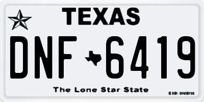 TX license plate DNF6419
