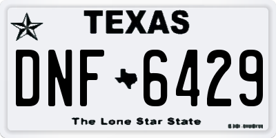 TX license plate DNF6429