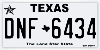 TX license plate DNF6434
