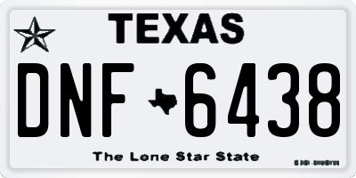 TX license plate DNF6438
