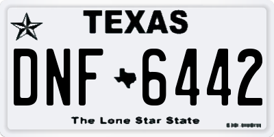 TX license plate DNF6442