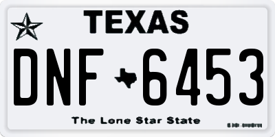 TX license plate DNF6453