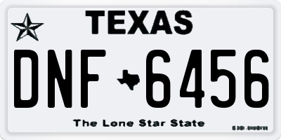 TX license plate DNF6456