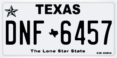 TX license plate DNF6457