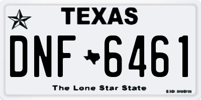 TX license plate DNF6461