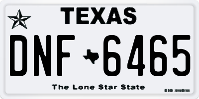 TX license plate DNF6465