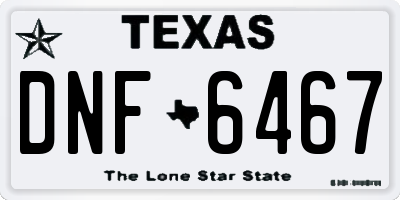 TX license plate DNF6467