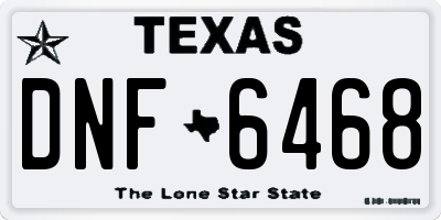 TX license plate DNF6468