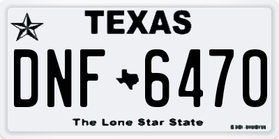 TX license plate DNF6470