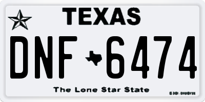 TX license plate DNF6474