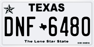 TX license plate DNF6480