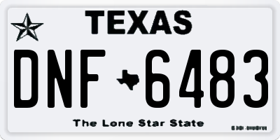 TX license plate DNF6483
