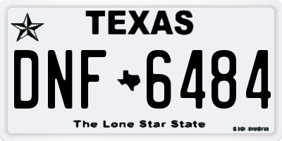 TX license plate DNF6484