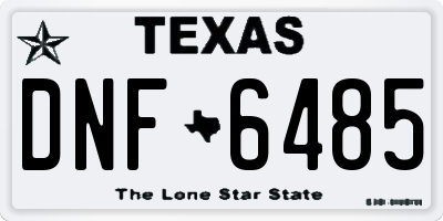 TX license plate DNF6485