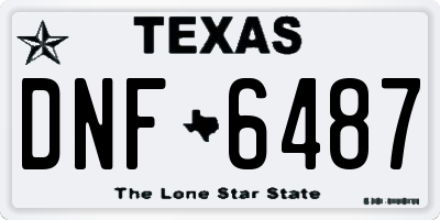 TX license plate DNF6487
