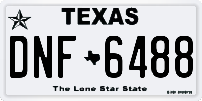 TX license plate DNF6488