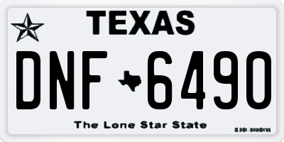 TX license plate DNF6490