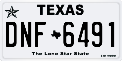 TX license plate DNF6491