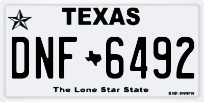 TX license plate DNF6492