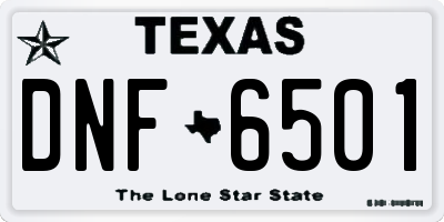 TX license plate DNF6501