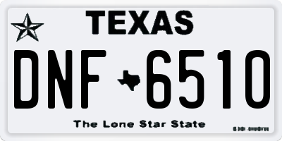TX license plate DNF6510