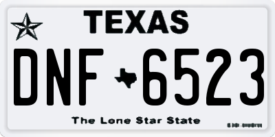 TX license plate DNF6523