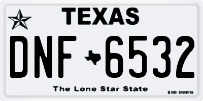 TX license plate DNF6532