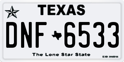 TX license plate DNF6533