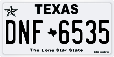 TX license plate DNF6535