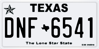 TX license plate DNF6541