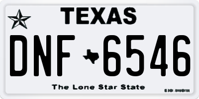 TX license plate DNF6546