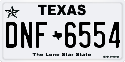 TX license plate DNF6554
