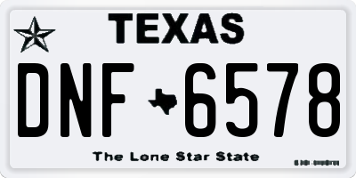 TX license plate DNF6578