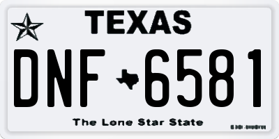TX license plate DNF6581